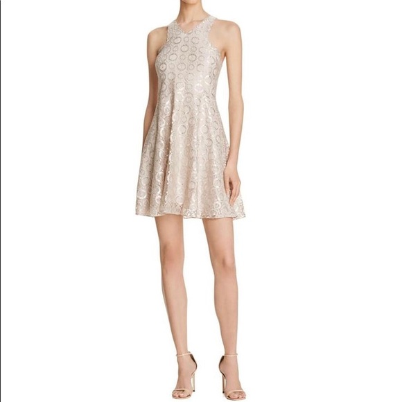 Aqua Dresses & Skirts - AQUA Metallic Halter Party Dress